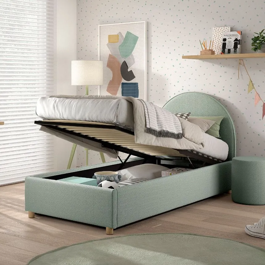 Pesukastiga voodi Moon 90x200 roheline