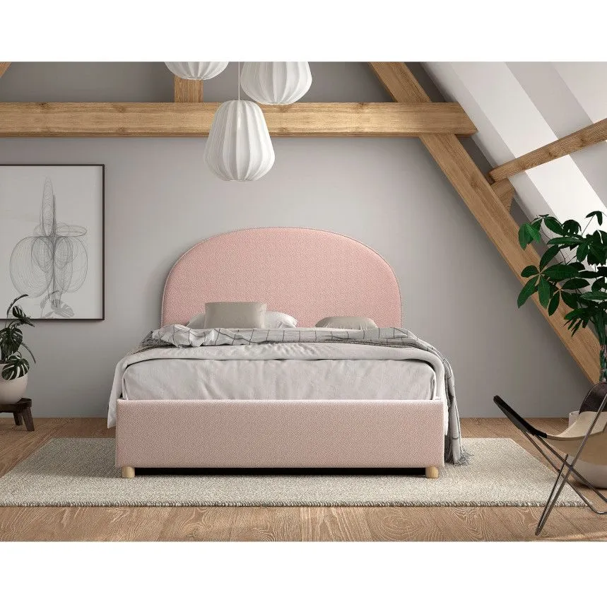 Pesukastiga voodi Moon 140x200 roosa