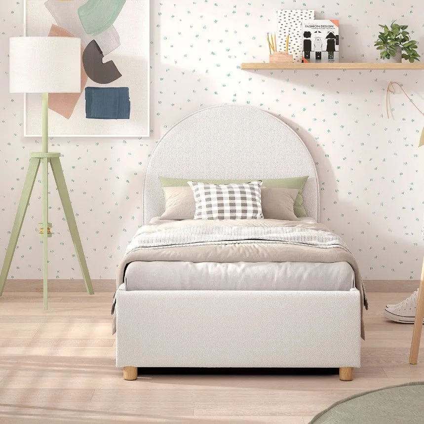 Pesukastiga voodi Moon 90x200 valge