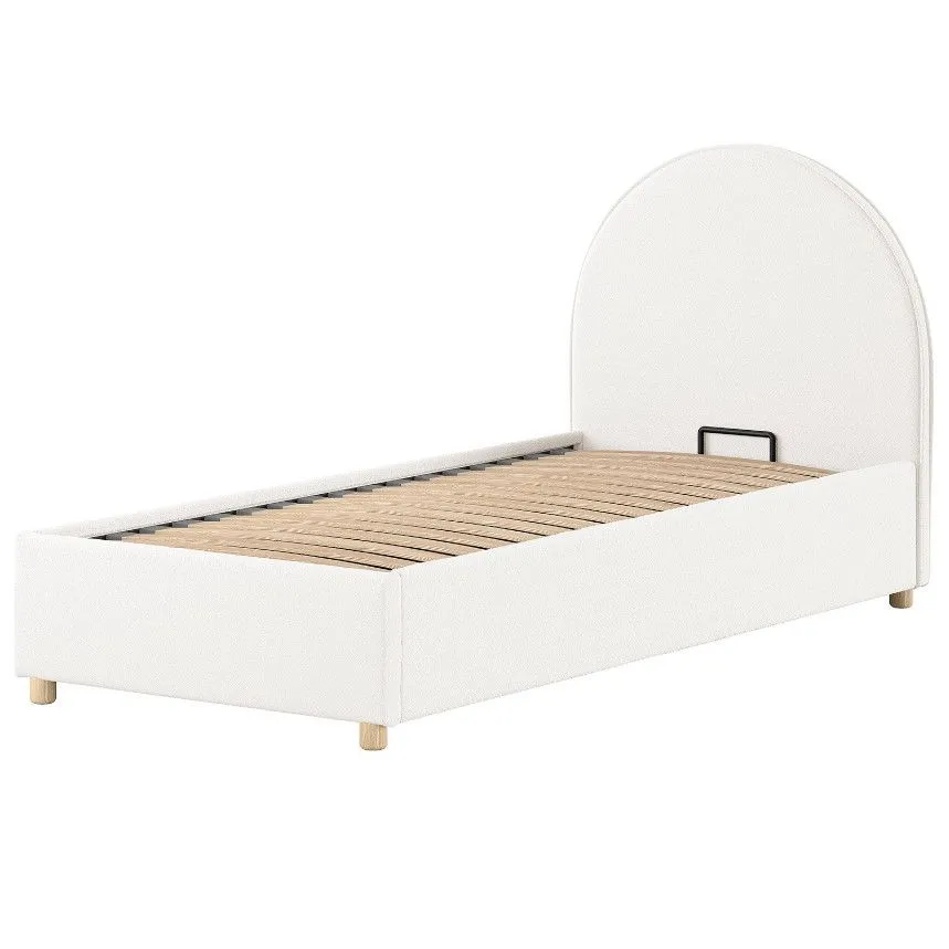 Pesukastiga voodi Moon 90x200 valge
