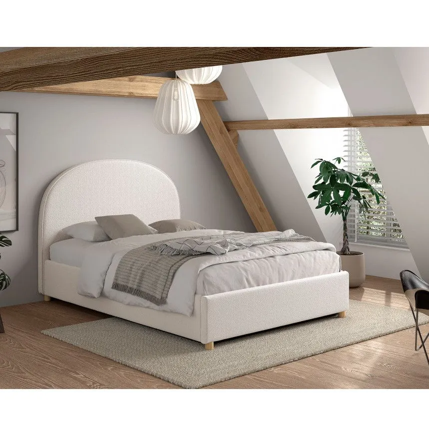 Pesukastiga voodi Moon 140x200 valge