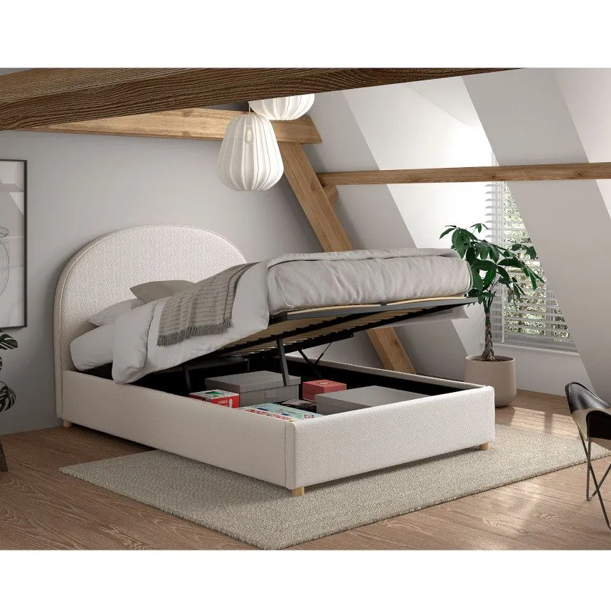 Pesukastiga voodi Moon 140x200 valge