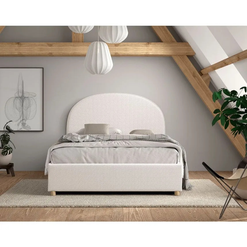Pesukastiga voodi Moon 140x200 valge