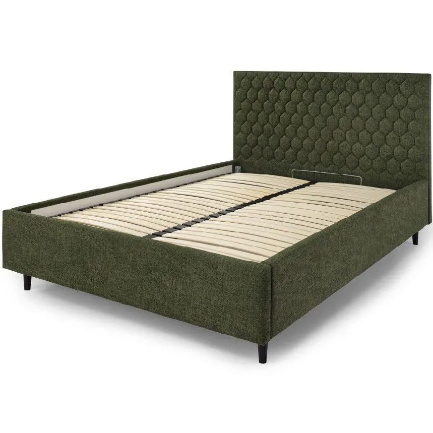 Pesukastiga voodi Carolina 140x200 roheline