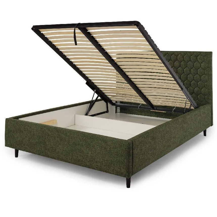 Pesukastiga voodi Carolina 140x200 roheline