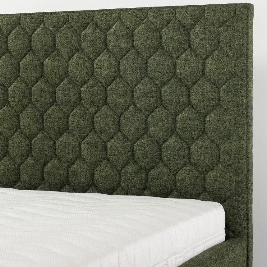 Pesukastiga voodi Carolina 140x200 roheline