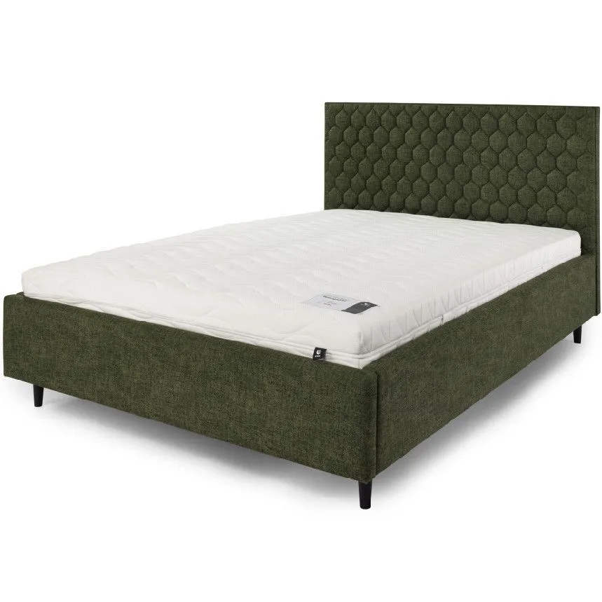 Pesukastiga voodi Carolina 140x200 roheline