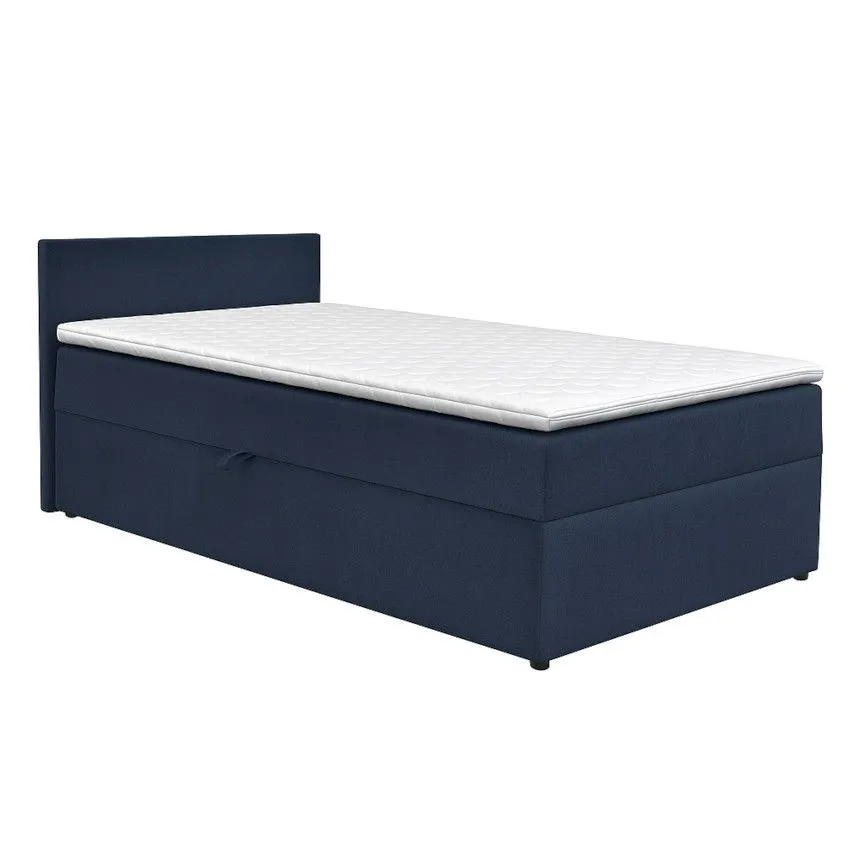 Pesukastiga kontinentaalvoodi Clara pocket 90x200 cm tumesinine