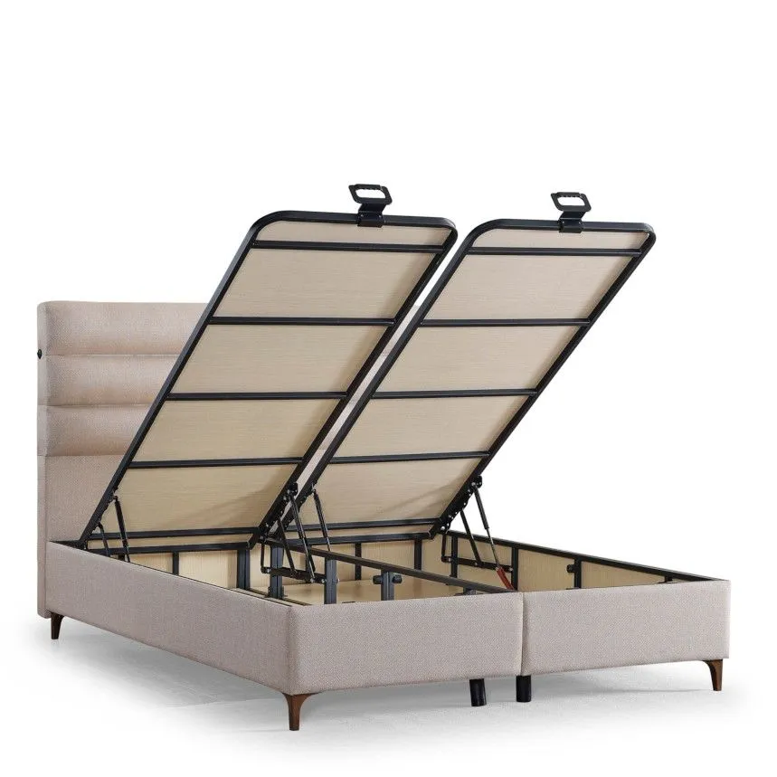 Kontinentaalvoodi Mattreda USB+valgustus 160x200 beež