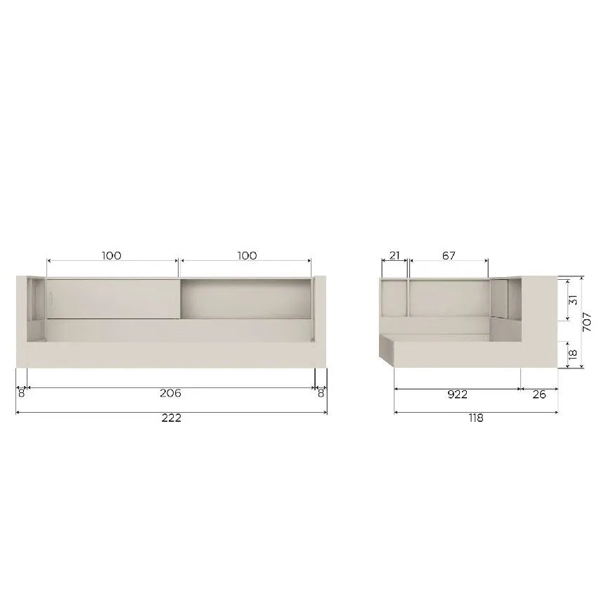 WOOOD voodi Carter 90x200 beež