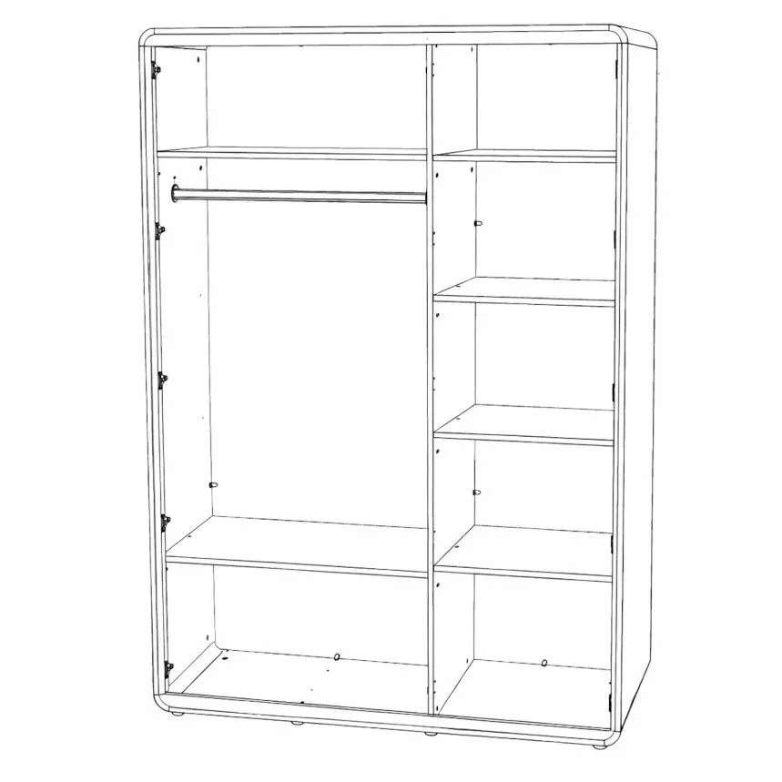 Riidekapp Lago 3u liivatamm