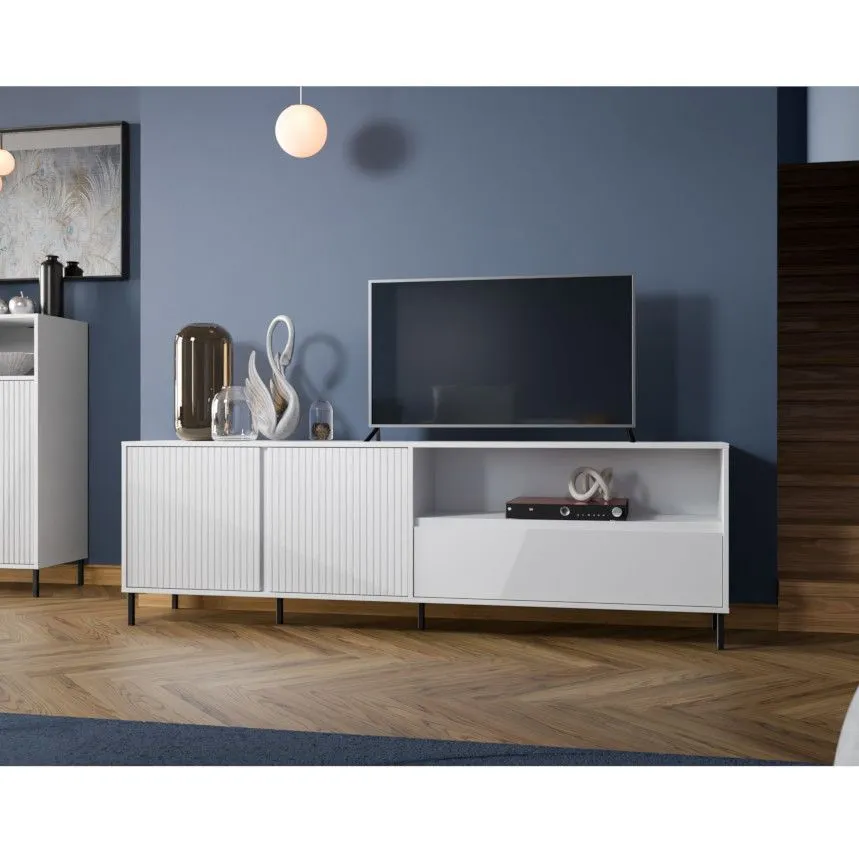 Tv-alus Avenale 2u1s valge kõrgläige