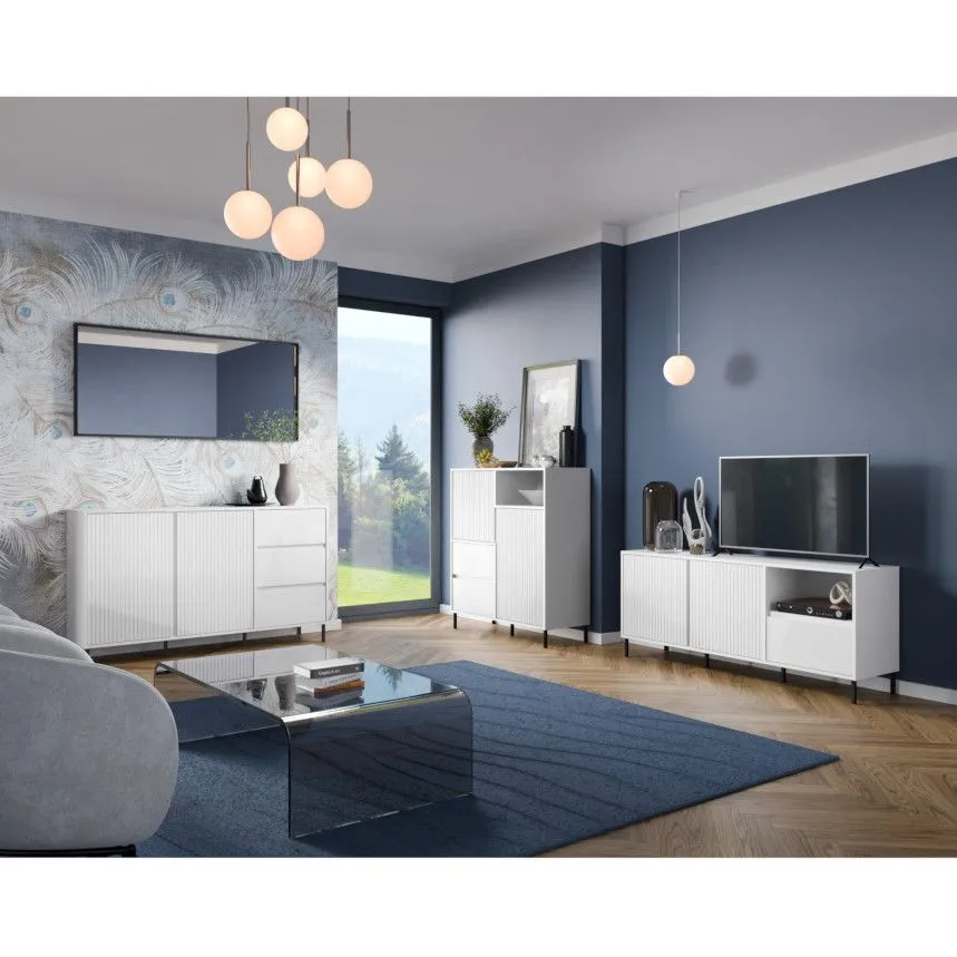 Puhvetkapp Avenale 2u2s valge kõrgläige