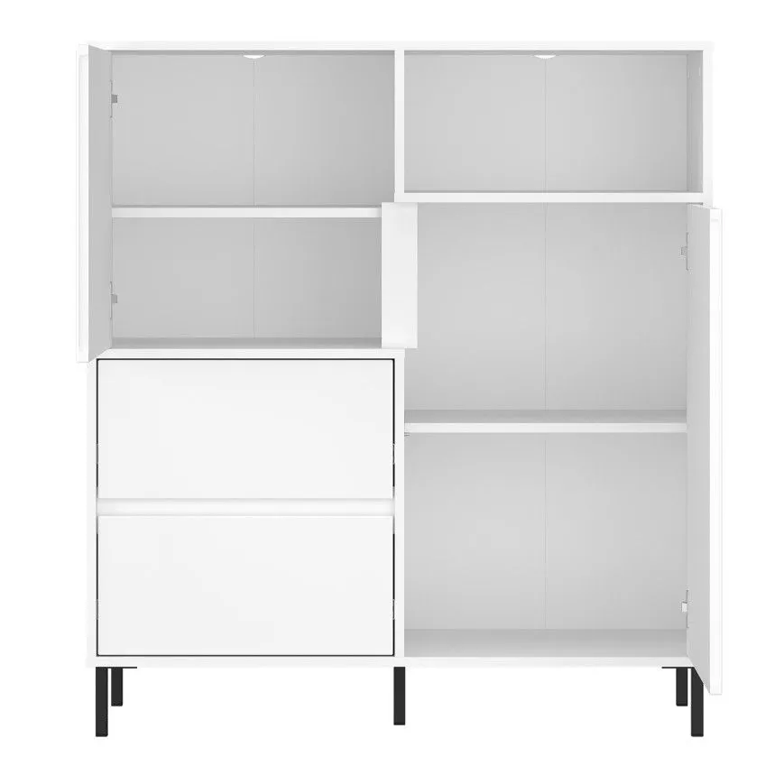 Puhvetkapp Avenale 2u2s valge kõrgläige