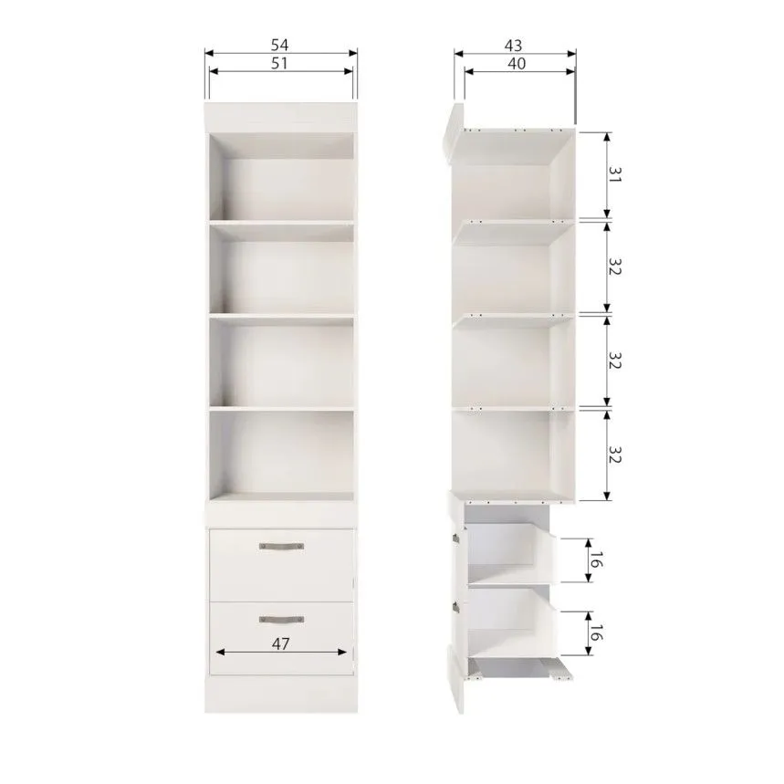 WOOOD raamaturiiul Bold 2s valge