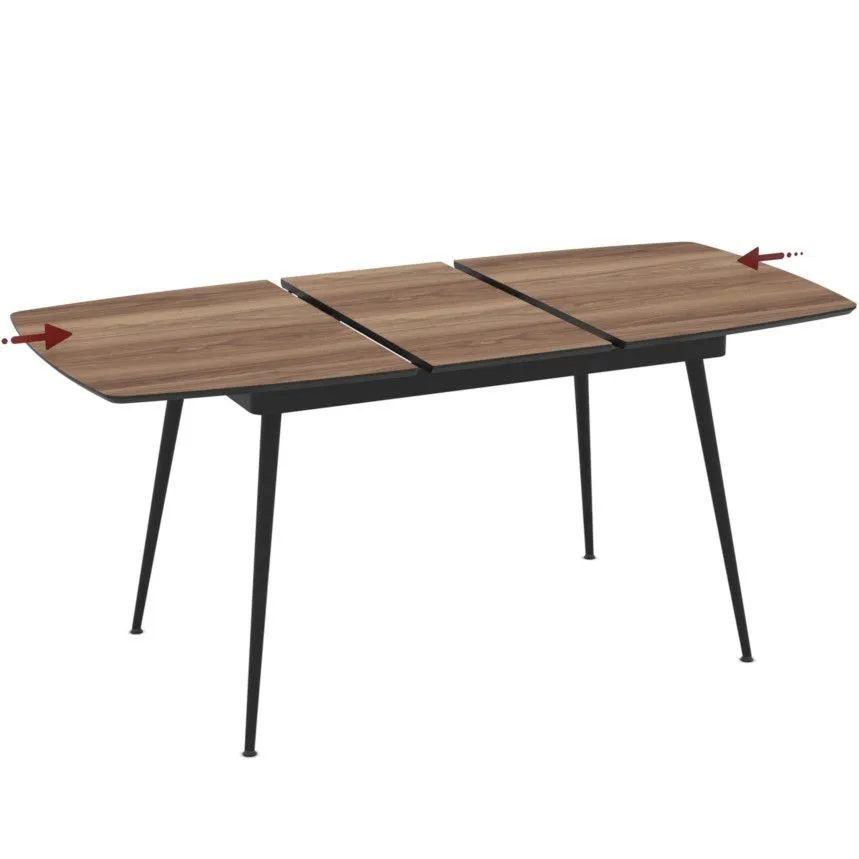 Pikendatav söögilaud Yense 80x125/165 pruun/must