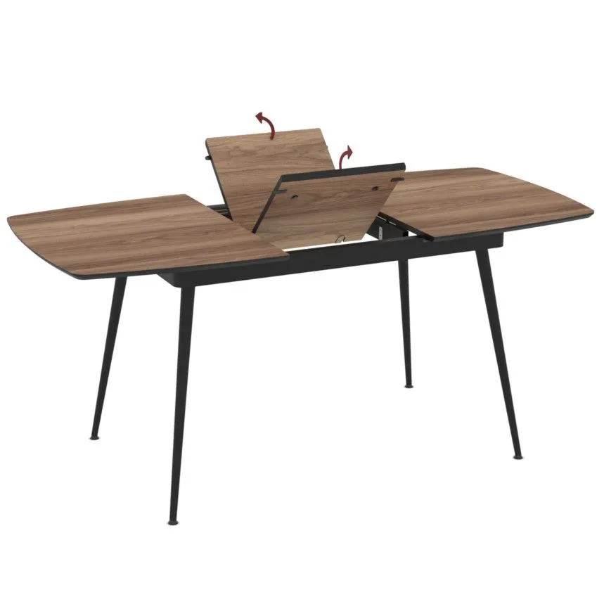 Pikendatav söögilaud Yense 80x125/165 pruun/must