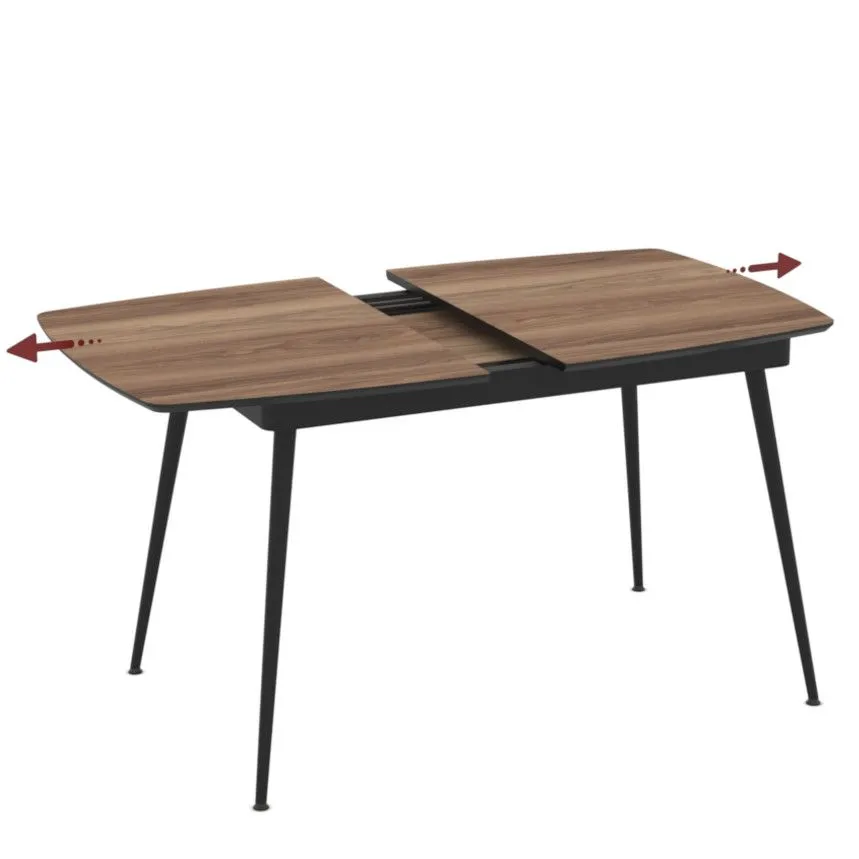 Pikendatav söögilaud Yense 80x125/165 pruun/must
