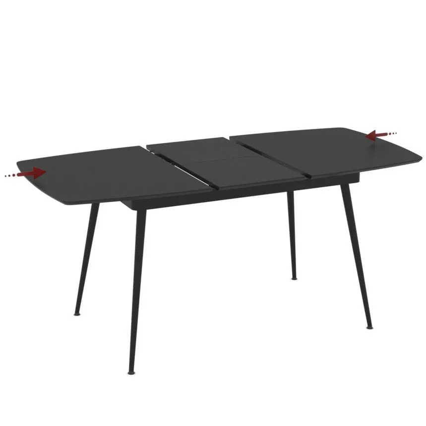 Pikendatav söögilaud Yense 80x125/165 must