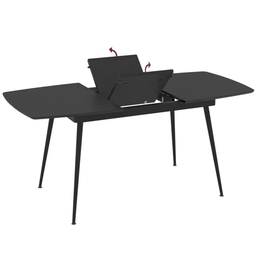 Pikendatav söögilaud Yense 80x125/165 must