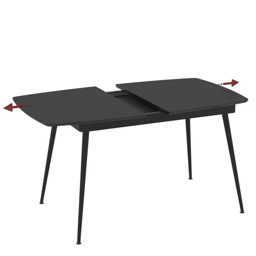 Pikendatav söögilaud Yense 80x125/165 must