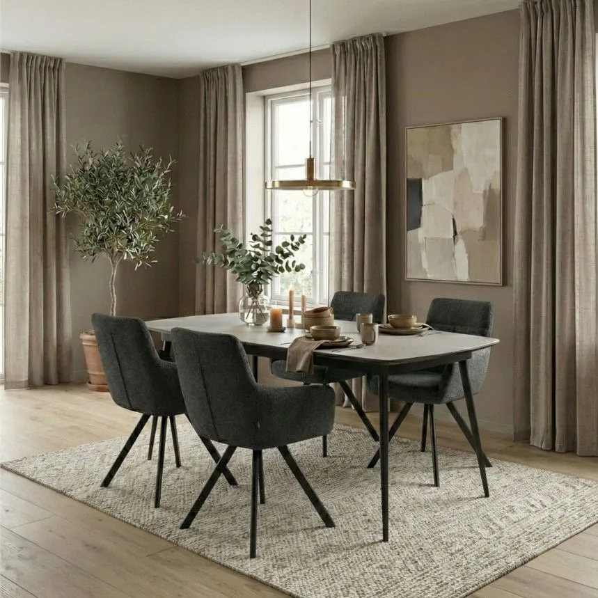 Pikendatav söögilaud Yense 80x125/165 taupe/must