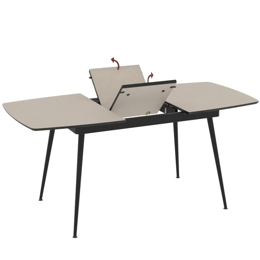 Pikendatav söögilaud Yense 80x125/165 taupe/must