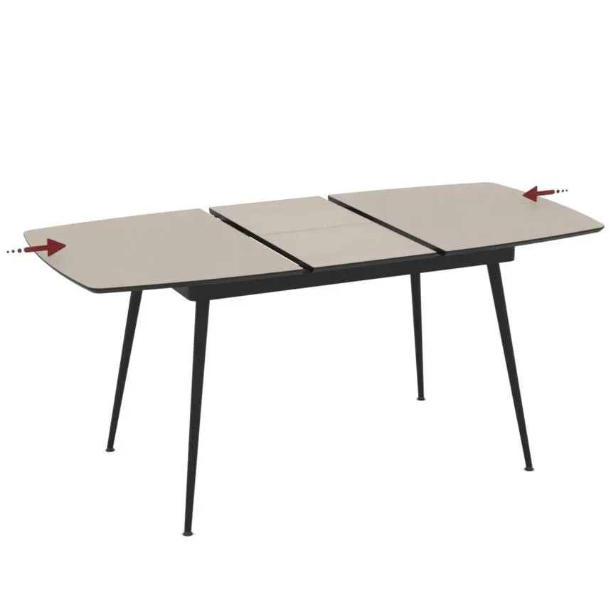 Pikendatav söögilaud Yense 80x125/165 taupe/must