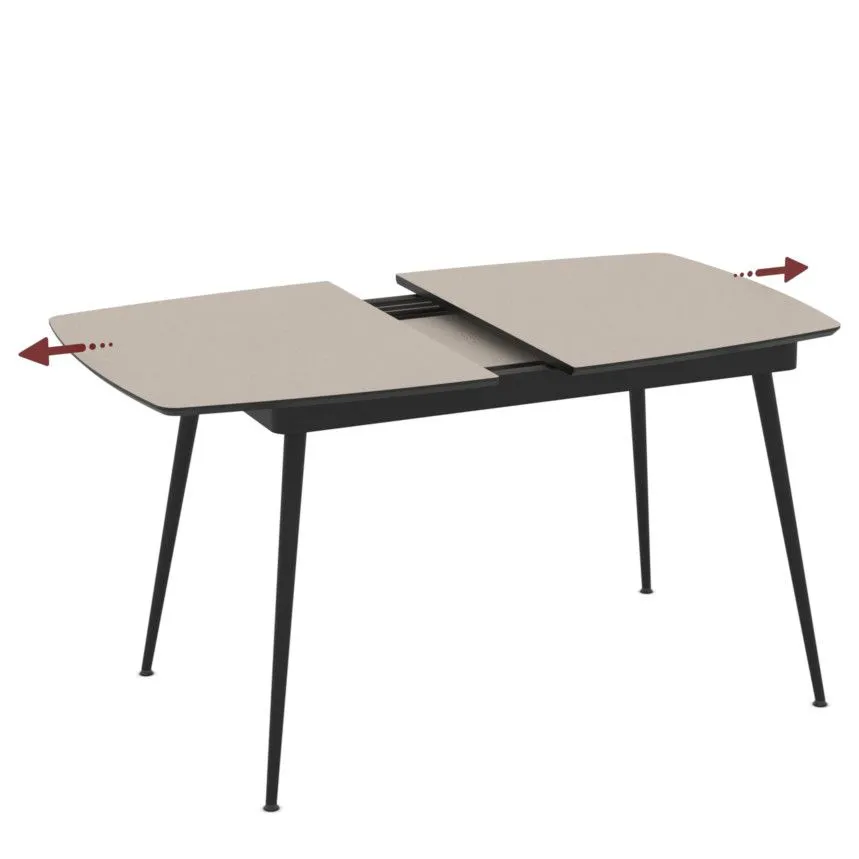 Pikendatav söögilaud Yense 80x125/165 taupe/must