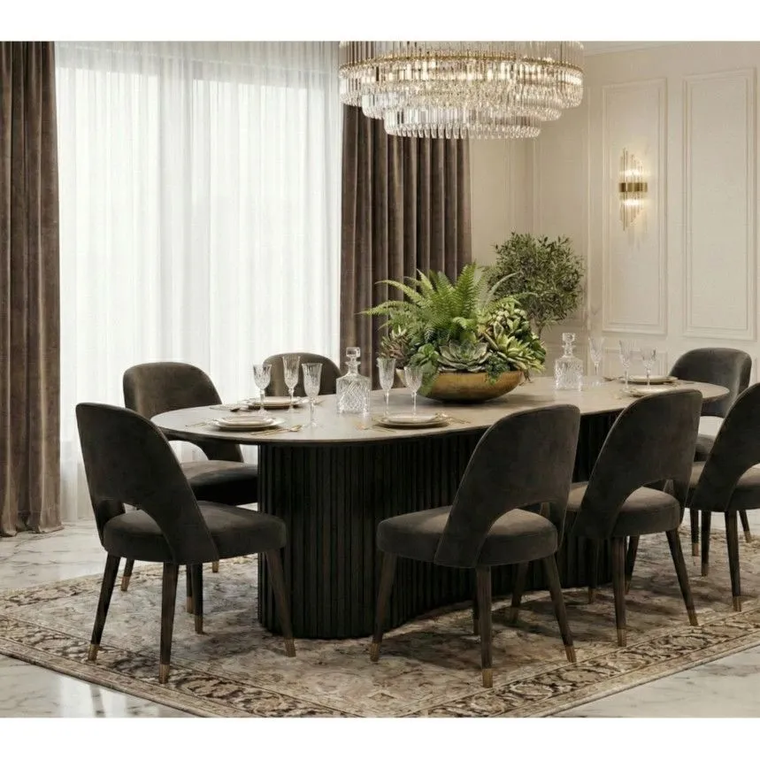 Söögilaud Oscar 100x200 taupe/must