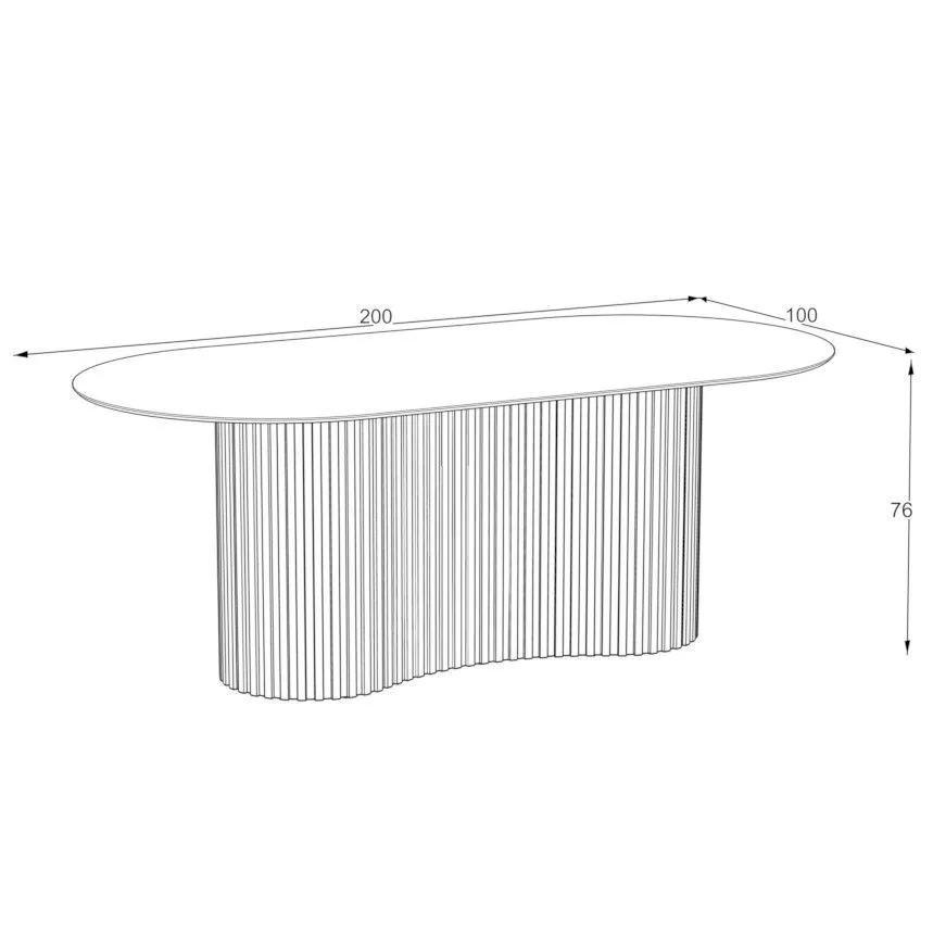 Söögilaud Oscar 100x200 taupe/must