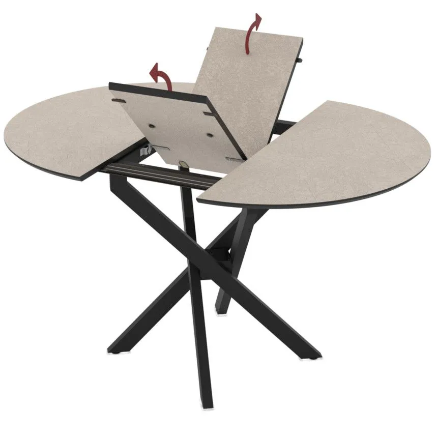 Pikendatav söögilaud Ruta 95x95/125 taupe/must