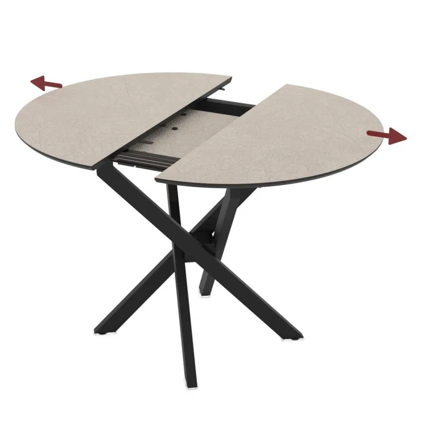 Pikendatav söögilaud Ruta 95x95/125 taupe/must