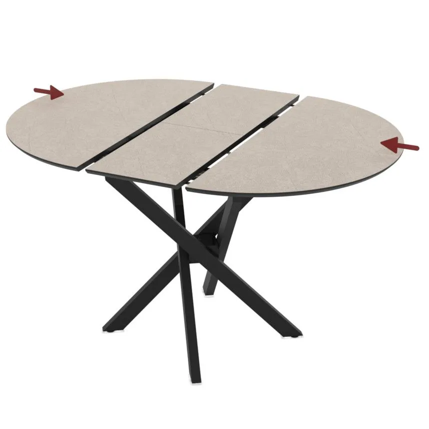 Pikendatav söögilaud Ruta 95x95/125 taupe/must