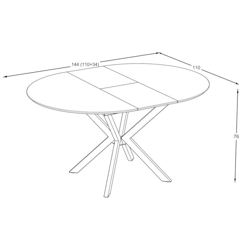 Pikendatav söögilaud Diano D110/144 must