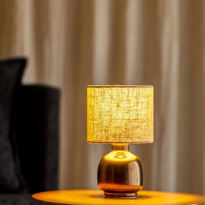 Bloomingville laualamp Agni H25.5 pronks/beež