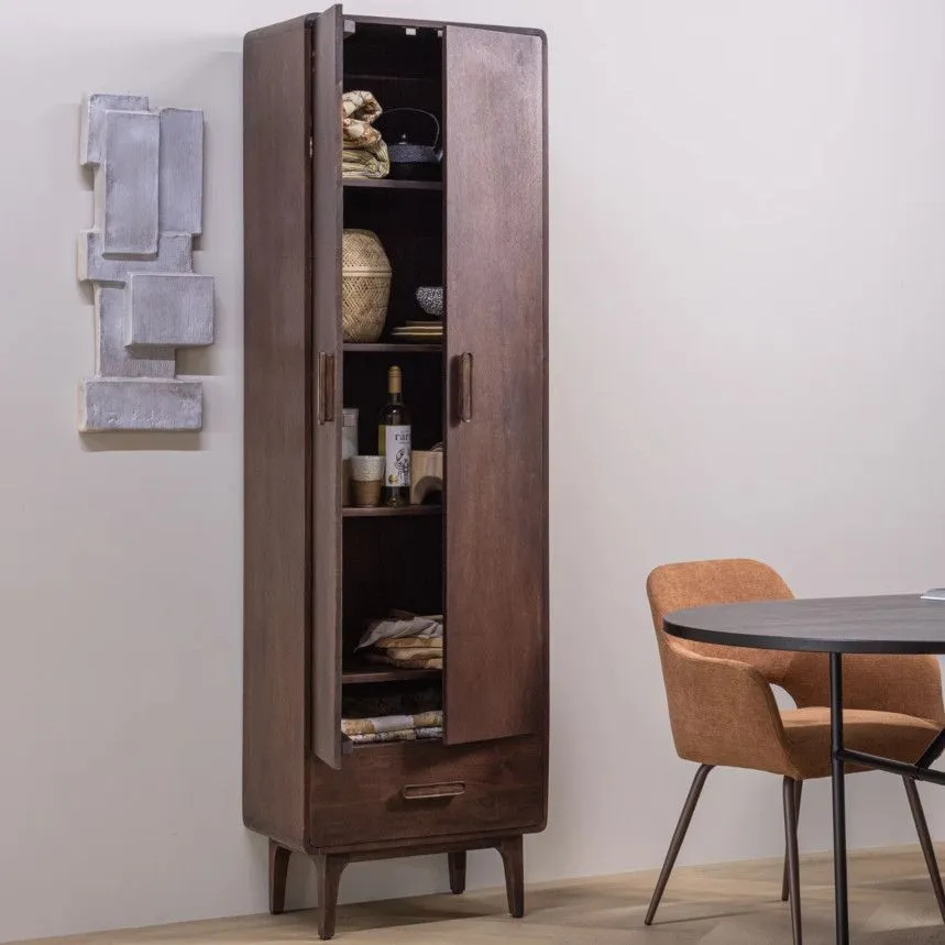 WOOOD kapp Liya tumepruun