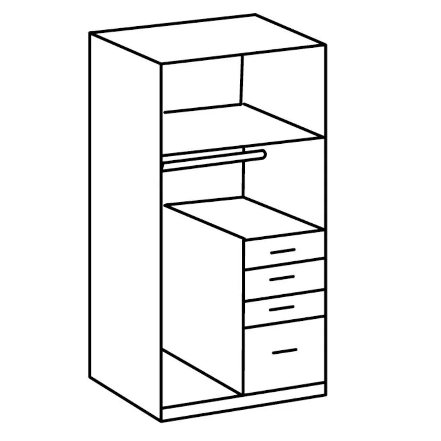 Riidekapp+peegel Cottbus 2u4s artisan/valge