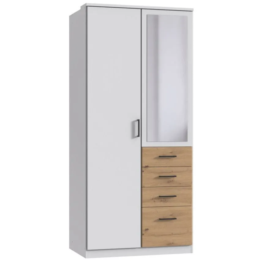 Riidekapp+peegel Cottbus 2u4s artisan/valge