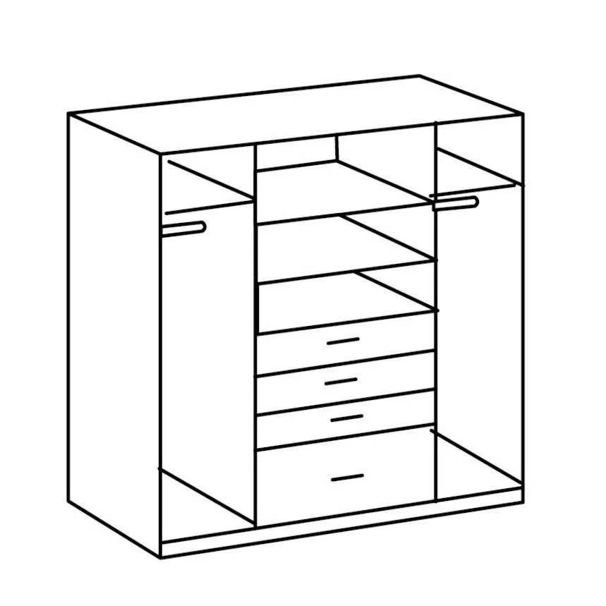 Riidekapp+peegel Cottbus 4u4s artisan/valge