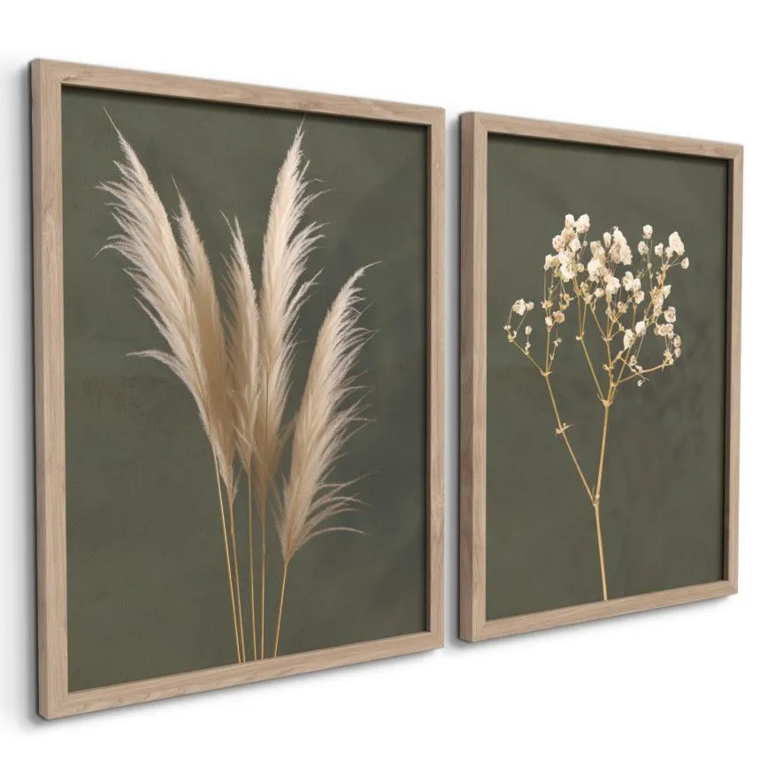 Seinapiltide komplekt Boho 30x40 roheline