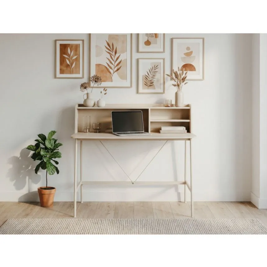 Kirjutuslaud+riiul Kandy beež