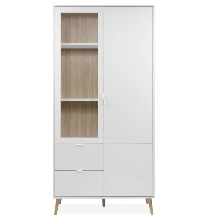 Vitriinkapp Soma 2u2s valge/tamm