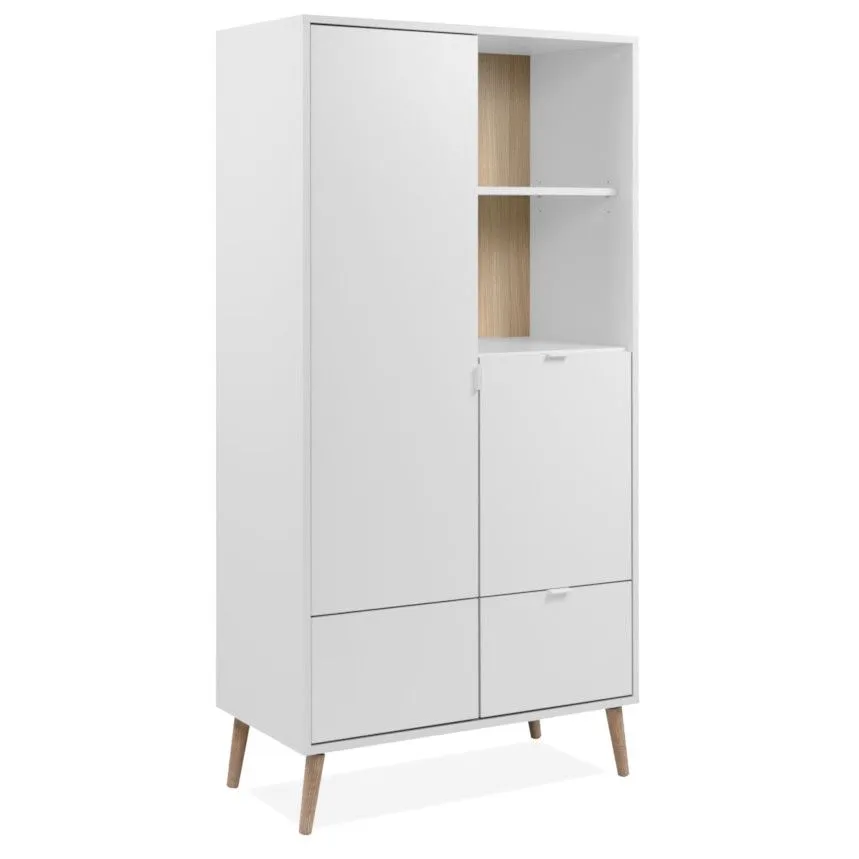 Puhvetkapp Soma 2u1s valge/tamm