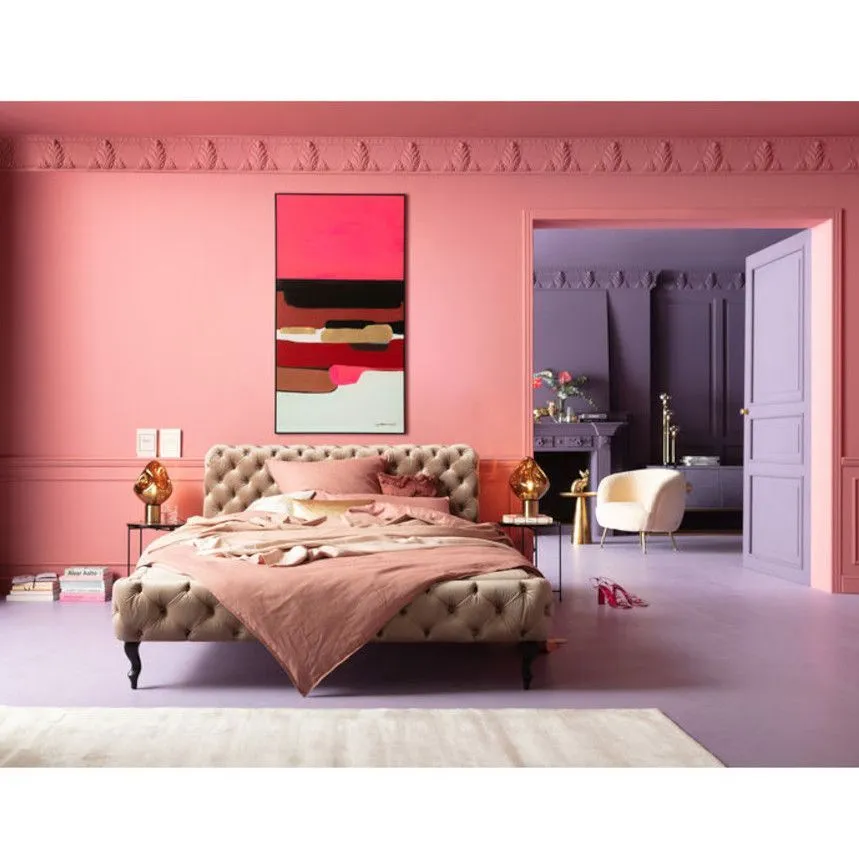 Seinapilt Abstract 73x143 roosa