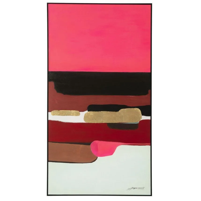 Seinapilt Abstract 73x143 roosa