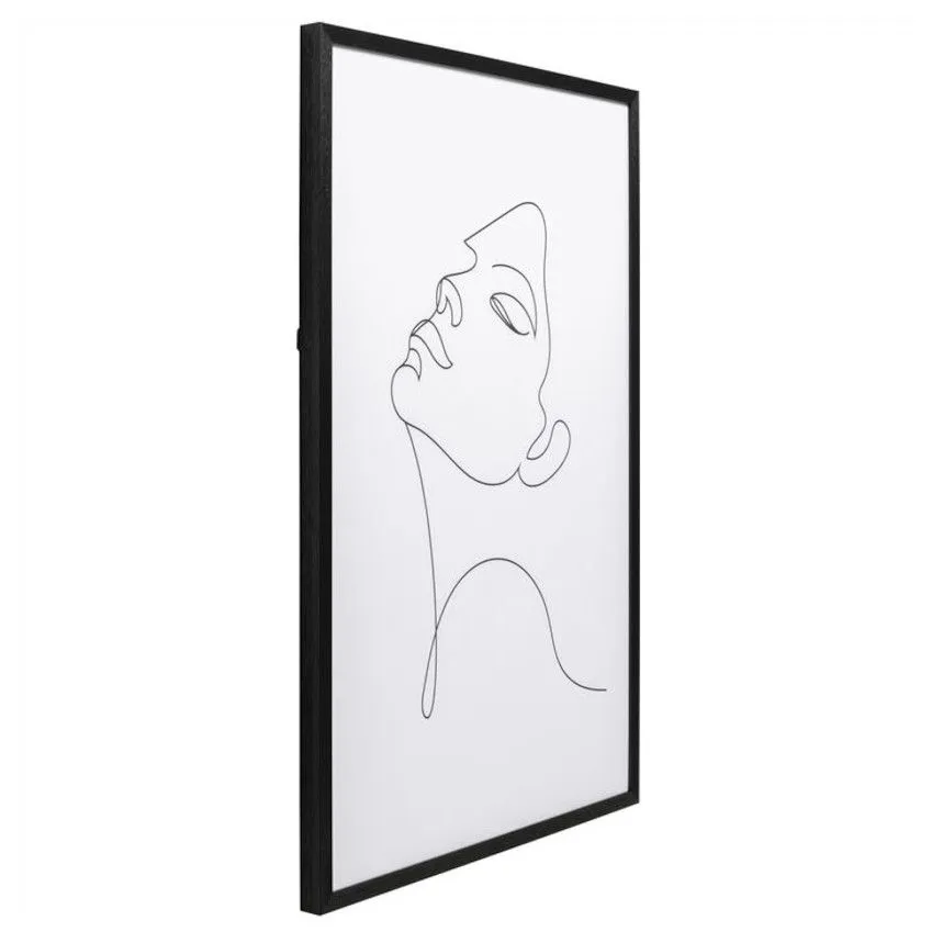 Seinapilt Drawing Lady 63x93 must/valge