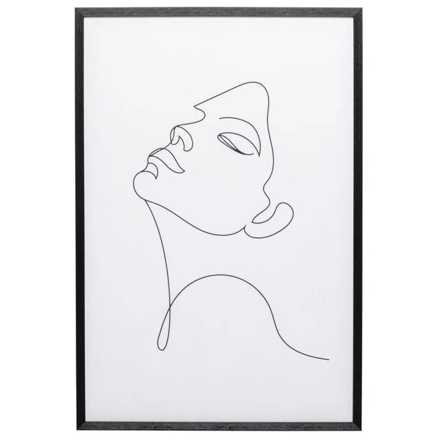 Seinapilt Drawing Lady 63x93 must/valge