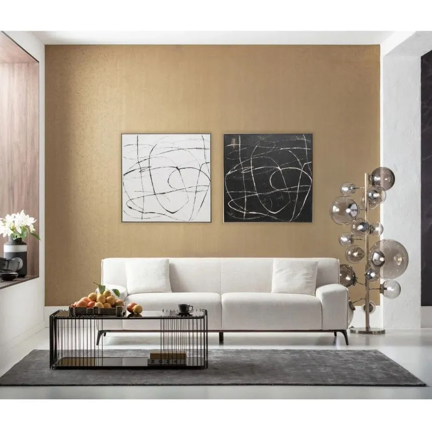 Seinapilt Sketch 120x120 valge/must