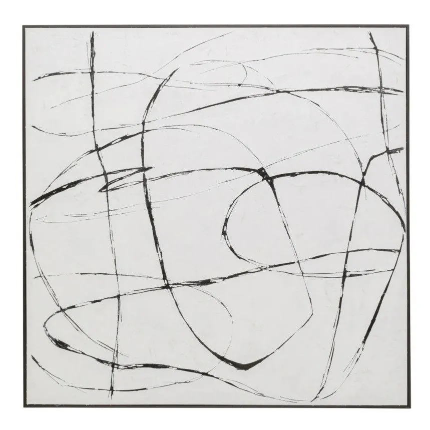 Seinapilt Sketch 120x120 valge/must